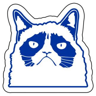Grumpy Cat Sticker (Blue)